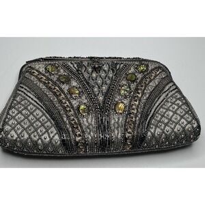 Vintage Elga Clutch Purse, Sequins and Stones